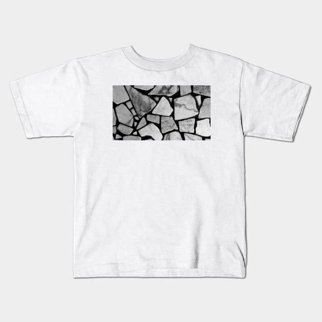 Grey Stone Marble Texture Kids T-Shirt by MarbleTextures